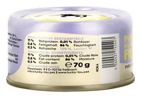 Lucky Lou Extra Food Hühnerfilet in Sud, 70 g - Tierbedürfnis: Kein besonderes Bedürfnis - Geschmacksrichtung: Geflügel - Zertifikate: Keine Zertifizierung - Fleischsorte: Huhn - Packungsgrösse: 70 g - Futtereigenschaft: Getreidefrei - Ohne künstliche Zus