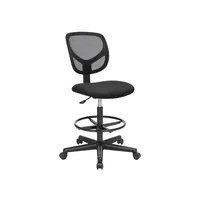 Songmics Bürostuhl mit Fusskreuz, Schwarz - Produkttyp: Bürostuhl - Material Bezug: Polyester - Armlehnen: Nein - Material Fuss: Metall - Rückenart: Netzrücken - Rollenart: Universalrollen
