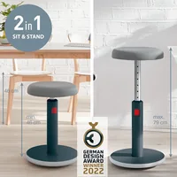 Leitz Ergo Cosy Active Sitz und Stehhocker Grau - Material: Wolle - Belastbarkeit: 110 kg - Sitzhöhe: 79 cm