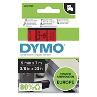 DYMO Beschriftungsband D1 Schwarz auf Rot - Länge: 7 m - Schriftfarbe: Schwarz - Material: Vinyl - Bandfarbe: Rot - Materialeigenschaften: Keine - Breite: 9 mm