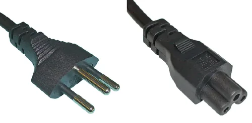 Diggelmann Netzkabel 0.5 m C5 - T12 Schwarz - Anzahl Leiter: 3 - Detailfarbe: Schwarz - Kinderschutz: Nein - Steckereigenschaften: Angespritzt - Steckertyp Ausgang: C5 - Leiterquerschnitt: 0.75 mm²
