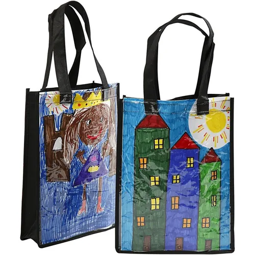 Creativ Company Tasche aus Vliesstoff mit durchsichtigem Einschub - Packungsgrösse: 1 Stück - Motiv: Ohne Motiv