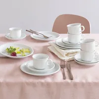 THOMAS Kaffee-Service Trend 18-teilig, Weiss - Material: Porzellan - Teller Typ: Unterteller - Detailfarbe: Weiss - Form: Rund
