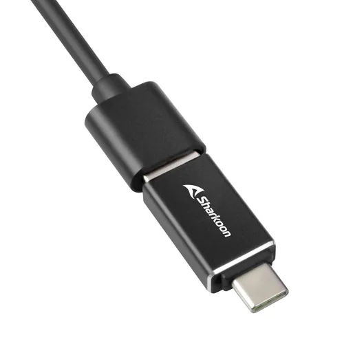Sharkoon USB-Hub 4xUSB3.2 45cm Kabel Aluminium schwarz