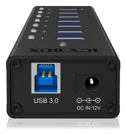 Hub 7-Port IcyBox USB 3.0 IB-AC618 Aluminium Gehäuse