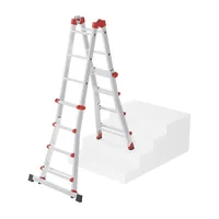 Hailo Teleskopleiter 4 x 4 Sprossen - Höhe: 365 cm - Belastbarkeit: 150 kg - Produkttyp: Anlegeleiter - Anzahl Stufen: 16 ×
