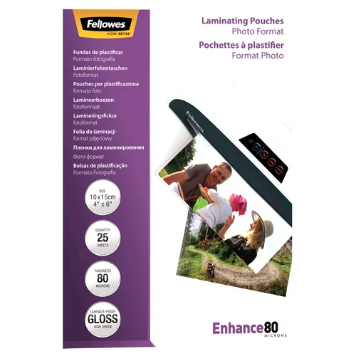 FELLOWES Laminiertasche 10x15cm 5440602 glanz, 80my 25 Stk