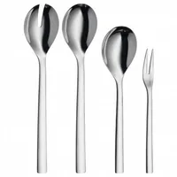 WMF Salatbesteck Nuova 4-teilig, Silber - Produkttyp: Salatbesteck  - Material: Cromargan - Detailfarbe: Silber - Länge: 25 cm - 30 cm - 20 cm