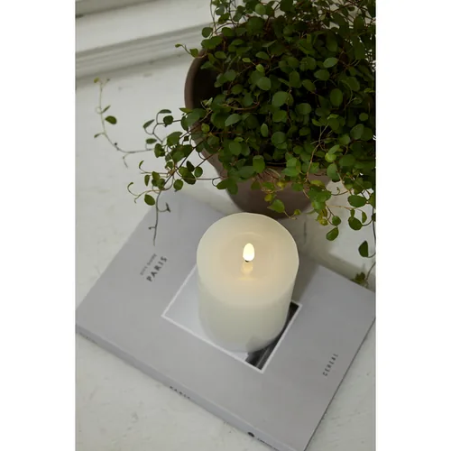 Star Trading LED-Kerze Flamme Flow, Ø 7.5 x 12.5 cm, Weiss - Betriebsart: Batteriebetrieb - Fernbedienung: Nein - Aussenanwendung: Nein - Höhe: 12.5 cm - Timerfunktion: Ja - Set: Nein
