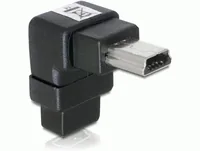 Delock USB 2.0 Adapter USB-MiniB Stecker - USB-MiniB Buchse - USB Standard: 2.0 (480 Mbps) - Winkelstecker: Einseitig gewinkelt - Steckertyp Seite B: USB-MiniB Buchse - Besondere Eigenschaften: Keine - Steckertyp Seite A: USB-MiniB Stecker