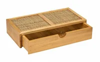 Wenko Aufbewahrungsbox Allegre mit Schublade, Hellbraun - Materialtyp: Holz - Material: Rattan - Detailfarbe: Hellbraun - Produkttyp: Aufbewahrungsbox