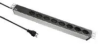 Bachmann 19 PDU BACHMANN PDU ALU  8× T23 - Kabellänge: 3 m - Steckertyp Eingang: T23 - Steckertyp Ausgang: T23 - Verpackungseinheit: 1 Stück - Material: Kunststoff - Aluminium - Detailfarbe: Silber - Schwarz