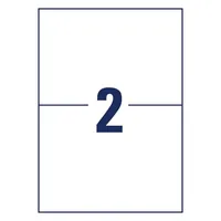 Avery Zweckform Universal-Etiketten 210 x 148 mm,130 Etiketten / 65 Bogen - Klebehaftung: Selbstklebend - Drucker Kompatibilität: Inkjet - Laser - Anzahl Blatt: 65 × - Papierformat: A4 - Anzahl Etiketten: 130 - Etikettengrösse: 210 x 148 mm