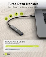 Goobay 74457 interface hub USB 3.2 Gen 1 (3.1 Gen 1) Type-C 5000 Mbit/s Light grey