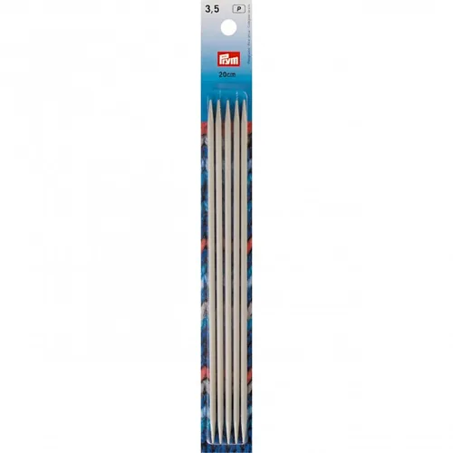 Prym Strumpfstricknadel Grau 3.5 mm x 20 cm, Karte 5 Stück - Material: Aluminium - Produkttyp: Strumpfstricknadel