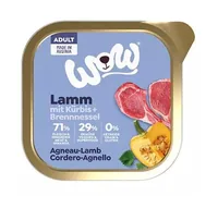 WOW Nassfutter Adult Lamm Schale 150g - Tierbedürfnis: Kein besonderes Bedürfnis - Geschmacksrichtung: Lamm - Zertifikate: Keine Zertifizierung - Fleischsorte: Lamm - Packungsgrösse: 150 g - Futtereigenschaft: Getreidefrei - Ohne künstliche Zusätze - Glut
