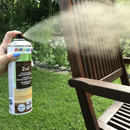 DUPLI-COLOR Holzschutzlasur Transparent, 500 ml - Nachhaltigkeit: Nicht angegeben - Anwendung: Lasur - Verarbeitung: Sprühen - Produkttyp: Holzlasur - Lebensmittelecht: Nein - Fertigmischung: Ja