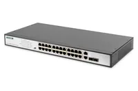 Digitus DN-95343 Netzwerk-Switch Unmanaged Fast Ethernet (10/100) Power over Ethernet (PoE) 1U Schwarz, Silber