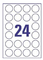 Avery Zweckform Runde Etiketten Ø 40 mm, 25 Blatt - Klebehaftung: Selbstklebend - Drucker Kompatibilität: Laser - Anzahl Blatt: 25 × - Papierformat: A4 - Anzahl Etiketten: 600 - Etikettengrösse: 40 mm