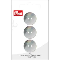 Prym Union Knopf Knöpfe Perlmutt 20 mm, 3 Stück, Weiss - Detailfarbe: Weiss