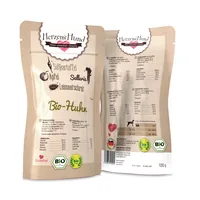 HerzensHund Nassfutter Bio-Huhn mit Bio-Gemüse, 130 g - Tierbedürfnis: Kein besonderes Bedürfnis - Geschmacksrichtung: Geflügel - Zertifikate: EU BIO - Fleischsorte: Huhn - Futtereigenschaft: Getreidefrei - Ohne künstliche Zusätze - Single Protein - Bio -