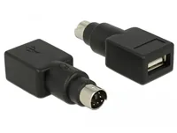Delock USB-Adapter PS/2 Stecker - USB-A Buchse - Detailfarbe: Schwarz - USB Standard: 2.0 (480 Mbps) - 1.0/1.1 (12 Mbps) - Winkelstecker: Nein - Steckertyp Seite B: USB-A Buchse - Besondere Eigenschaften: Keine - Steckertyp Seite A: PS/2