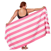 Dock & Bay Strandtuch Cabana L, Pink, Weiss - Schnelltrocknend: Ja - Breite: 90 cm - Länge: 160 cm - Farbe: Weiss - Pink - Material: Polyester - Polyamid (PA) - Sportart: Outdoor
