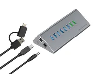 Conceptronic HUBBIES18G 10-in-1 60W USB 3.0 Hub Charger Combo, 2-in-1 USB-C USB-A Cable, USB 3.2 Gen 1