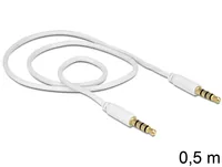DELOCK Klinkekabel 3,5mm -> 3,5mm StSt 0.50m 4Pin weiß
