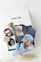 Oykami Mama Geschenkbox Teeflasche Blau Lugano - Material: Plüsch - Holz - Glas - Baumwolle - Detailfarbe: Blau