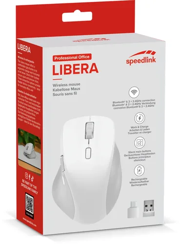 Speedlink LIBERA Rechargeable Mouse Wireless BT Silent white
