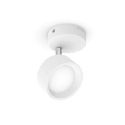 Philips Aufbauspot Bracia 1 x 5.5W 2700K Weiss - Leuchten Kategorie: Aufbauleuchte - Betriebsart: Netzbetrieb - Lampensockel: LED fest verbaut - Farbtemperatur Kelvin: 2700 K - Gesamtleistung: 5.5 W - Farbwiedergabeindex CRI: 80