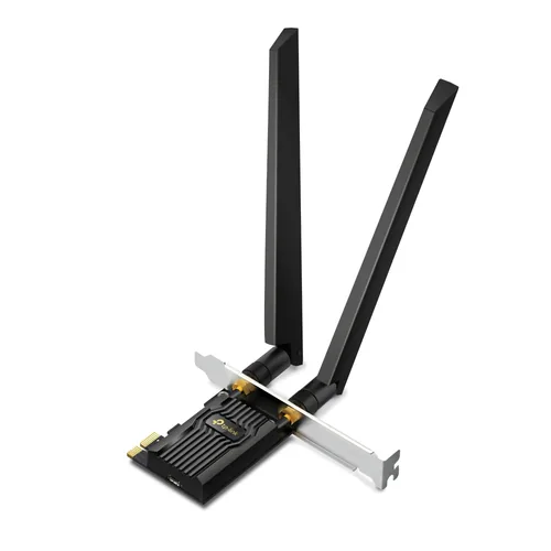 TP-Link WLAN-AX PCIe Adapter Archer TXE72E - Schnittstelle Hardware: PCI-Express x1 - WLAN Standard: IEEE 802.11n (Wi-Fi 4) - IEEE 802.11ax (Wi-Fi 6) - IEEE 802.11b (Wi-Fi 2) - IEEE 802.11a (Wi-Fi 1) - IEEE 802.11g (Wi-Fi 3) - IEEE 802.11ax (Wi-Fi 6E) - I
