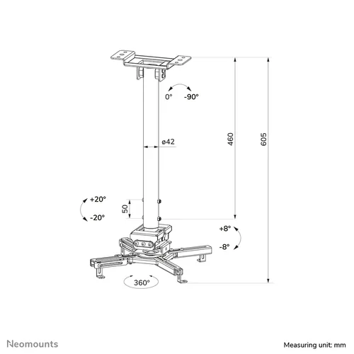 Neomounts BDH Höhe 90,5cm schwarz Max.35kg