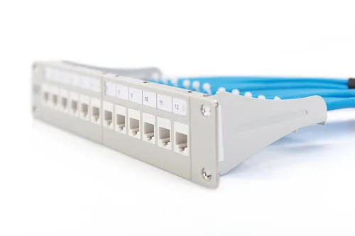 DIGITUS Patchpanel 1HE 10 12-Port Modular grau