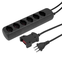 STEFFEN Steckdosenleiste POWER EASY 6xT13 mit Kabelschalter Schwarz - Einsatzgebiet: Indoor - Detailfarbe: Schwarz - Kinderschutz: Nein - Steckertyp Ausgang: T13 - Schalter: Ja - Steckdosenanzahl: 6