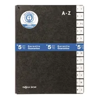 Pagna Pultmappe A4 A-Z Schwarz - Typ: Pultmappe - Ausstattung: Schaulöcher - Dehnbarer Rücken - Register - Detailfarbe: Schwarz - Material: Pappe