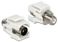 Delock Keystone-Modul IEC - F, (m-f) flache Montage - Modultyp: Keystone - Anschluss Front: Buchse IEC - Anschluss Rück: Stecker F - Medientyp: TV - Schirmung: Ja - Verpackungseinheit: 1 Stück