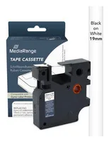 MediaRange Plastic tape cassette, for label printers using Dymo® D1/45016/S0720560, permanent adhesive, 12mm, 7m, laminated, black on blue