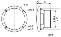 Visaton Breitbandlautsprecher IP65 FR 8 WP - Impedanz: 8 ? - Lautsprecher Kategorie: Breitband - Durchmesser: 3.3  - Aktiv Lautsprecher: Nein - Nennleistung: 15 W - Montage: Einbau