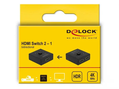 Delock HDMI 2 - 1 Umschalter bidirektional 4K 60 Hz kompakt