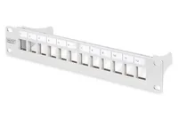 Modulares Patchpanel, 12-Port (grau, 1 HE, für Keystone-Module)