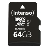 SD MicroSD Card 64GB Intenso SD-HC UHS-I inkl. SD- Adapter retail