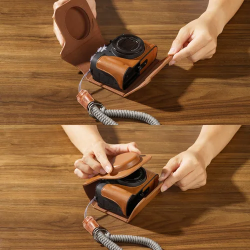 Smallrig Ledertaschen-Set für Canon PowerShot V1 Braun - Tragemöglichkeit: Handriemen - Detailfarbe: Braun - Zusatzfächer: Nein - Bauform Kamera: Digitalkamera - Kamerataschenart: Case