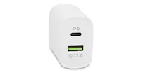 LMP USB-Wandladegerät Dual Port USB-A / USB-C 20W - Ladeport Output: 1x USB Power Delivery (variabler Ladestrom/Spannung) - 1x QuickCharge 3.0 (variabler Ladestrom/Spannung) - Detailfarbe: Weiss - USB Ladeanschluss: 2