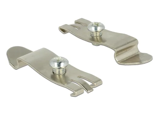 Delock Hutschienenhalter Montageset für 8er & 12er Patchpanele - Detailfarbe: Silber - Typ: Halterung
