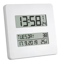 TFA Dostmann Funkuhr Timeline Weiss - Uhrtyp: Digital - Betriebsart: Batteriebetrieb - Funksignal: Ja - Funktionen: Temperaturanzeige - Zeit - Form: Eckig - Detailfarbe: Weiss
