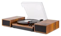 Fenton Plattenspieler Set RP165B Braun - Detailfarbe: Braun - Plattenspieler Antriebsart: Riemenantrieb - Platte Geschwindigkeit: 33? U/min - 45 U/min - 78 U/min - Tonabnehmer: Dabei - Tonarm: Gerade - Anwender: HiFi