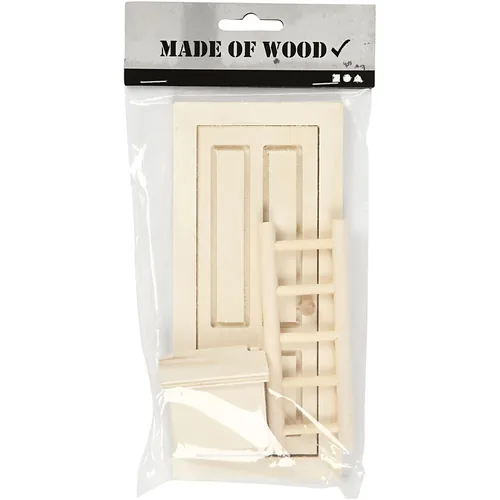 Creativ Company Mini-Möbel Wichteltür mit Briefkasten 18 cm - Detailfarbe: Nature - Braun - Material: Holz - Verpackungseinheit: 1 Stück - Motiv: Tür - Anlass: Weihnachten - Universal