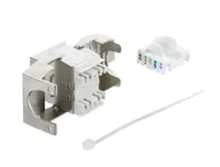 Delock Keystone-Modul RJ45 Buchse zu LSA Cat.6 geschirmt Metall - Modultyp: Keystone - Anschluss Front: Buchse RJ-45 - Anschluss Rück: LSA - Medientyp: Netzwerk - Schirmung: Ja - Detailfarbe: Silber - Weiss